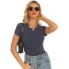 imageStelle Ribbed Tops for Women Short Sleeve Tshirt Slim Fit Basic Tee Casual BlouseCharcoal