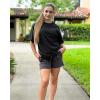 imageStelle Women Cotton TShirts Oversized Crewneck Short Sleeve Summer Casual Tops Unisex AdultBlack
