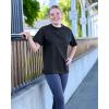 imageStelle Women Cotton TShirts Oversized Crewneck Short Sleeve Summer Casual Tops Unisex AdultBlack