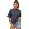 imageStelle Women Cotton TShirts Oversized Crewneck Short Sleeve Summer Casual Tops Unisex AdultCharcoal