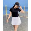 imageStelle Womens Cotton TShirts Crewneck Short Sleeve Basic Tees Summer Casual Solid Crop TopsBlack