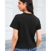 imageStelle Womens Cotton TShirts Crewneck Short Sleeve Basic Tees Summer Casual Solid Crop TopsBlack