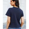 imageStelle Womens Cotton TShirts Crewneck Short Sleeve Basic Tees Summer Casual Solid Crop TopsNavy