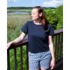 imageStelle Womens Cotton TShirts Crewneck Short Sleeve Basic Tees Summer Casual Solid Crop TopsNavy