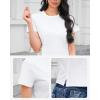 imageStelle Womens Cotton TShirts Crewneck Short Sleeve Basic Tees Summer Casual Solid Crop TopsWhite