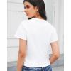 imageStelle Womens Cotton TShirts Crewneck Short Sleeve Basic Tees Summer Casual Solid Crop TopsWhite