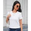 imageStelle Womens Cotton TShirts Crewneck Short Sleeve Basic Tees Summer Casual Solid Crop TopsWhite
