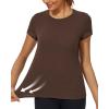 imageStelle Womens Crewneck Short Sleeve T Shirts Summer Casual Basic Tops TeesCocoa