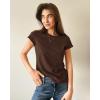 imageStelle Womens Crewneck Short Sleeve T Shirts Summer Casual Basic Tops TeesCocoa