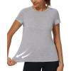 imageStelle Womens Crewneck Short Sleeve T Shirts Summer Casual Basic Tops TeesGrey