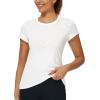 imageStelle Womens Crewneck Short Sleeve T Shirts Summer Casual Basic Tops TeesOffwhite