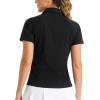 imageStelle Womens Polo Golf Shirts V Neck Short Sleeve Collared Tennis Shirts Casual Tank TopsBlack