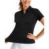 imageStelle Womens Polo Golf Shirts V Neck Short Sleeve Collared Tennis Shirts Casual Tank TopsBlack