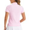 imageStelle Womens Polo Golf Shirts V Neck Short Sleeve Collared Tennis Shirts Casual Tank TopsCherry Blossom