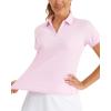 imageStelle Womens Polo Golf Shirts V Neck Short Sleeve Collared Tennis Shirts Casual Tank TopsCherry Blossom
