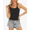 imageStelle Womens Sleeveless Tank Tops Scoop Neck Ribbed Racerback Camisole Tops for Workout CasualBlack