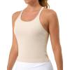imageStelle Womens Sleeveless Tank Tops Scoop Neck Ribbed Racerback Camisole Tops for Workout CasualVanilla