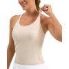 imageStelle Womens Sleeveless Tank Tops Scoop Neck Ribbed Racerback Camisole Tops for Workout CasualVanilla