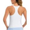 imageStelle Womens Sleeveless Tank Tops Scoop Neck Ribbed Racerback Camisole Tops for Workout CasualWhite