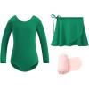 imageStelle Ballet Leotards for Girls Long Sleeve Dance Dress Outfit Combo with Skirt and Tights ToddlerLittle KidBig Kid2green Long Sleeve