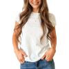 imageStelle Womens Crewneck Short Sleeve T Shirts Summer Casual Basic Tops TeesCreme