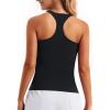 imageStelle Womens Sleeveless Tank Tops Scoop Neck Ribbed Racerback Camisole Tops for Workout CasualBlack
