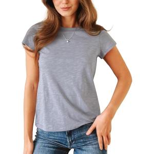 imageStelle Womens Crewneck Short Sleeve T Shirts Summer Casual Basic Tops TeesGrey