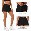 imageStelle Women Tennis Skirt Golf Skorts Athletic High Waisted with Pockets Inner Shorts Sport Workout Pleated PickleballBlack