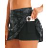 imageStelle Women Tennis Skirt Golf Skorts Athletic High Waisted with Pockets Inner Shorts Sport Workout Pleated PickleballBlackgrey Camo