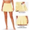 imageStelle Women Tennis Skirt Golf Skorts Athletic High Waisted with Pockets Inner Shorts Sport Workout Pleated PickleballLemon Butter