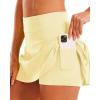 imageStelle Women Tennis Skirt Golf Skorts Athletic High Waisted with Pockets Inner Shorts Sport Workout Pleated PickleballLemon Butter