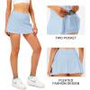 imageStelle Women Tennis Skirt Golf Skorts Athletic High Waisted with Pockets Inner Shorts Sport Workout Pleated PickleballLight Blue