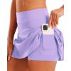 imageStelle Women Tennis Skirt Golf Skorts Athletic High Waisted with Pockets Inner Shorts Sport Workout Pleated PickleballLilac