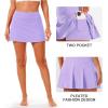 imageStelle Women Tennis Skirt Golf Skorts Athletic High Waisted with Pockets Inner Shorts Sport Workout Pleated PickleballLilac
