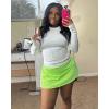 imageStelle Women Tennis Skirt Golf Skorts Athletic High Waisted with Pockets Inner Shorts Sport Workout Pleated PickleballLime Green