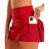 imageStelle Women Tennis Skirt Golf Skorts Athletic High Waisted with Pockets Inner Shorts Sport Workout Pleated PickleballRed