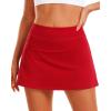 imageStelle Women Tennis Skirt Golf Skorts Athletic High Waisted with Pockets Inner Shorts Sport Workout Pleated PickleballRed