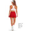imageStelle Women Tennis Skirt Golf Skorts Athletic High Waisted with Pockets Inner Shorts Sport Workout Pleated PickleballRed