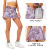 imageStelle Women Tennis Skirt Golf Skorts Athletic High Waisted with Pockets Inner Shorts Sport Workout Pleated PickleballTie Dye Pink