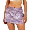 imageStelle Women Tennis Skirt Golf Skorts Athletic High Waisted with Pockets Inner Shorts Sport Workout Pleated PickleballTie Dye Pink