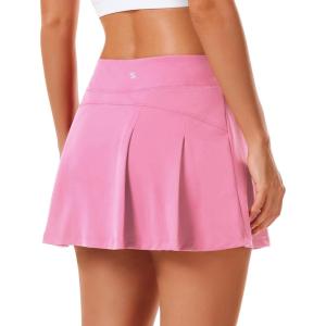 imageStelle Women Tennis Skirt Golf Skorts Athletic High Waisted with Pockets Inner Shorts Sport Workout Pleated PickleballCotton Candy
