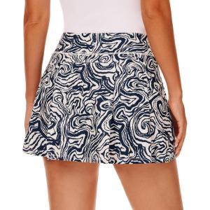 imageStelle Women Tennis Skirt Golf Skorts Athletic High Waisted with Pockets Inner Shorts Sport Workout Pleated PickleballWavy Ink