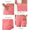 imageStelle Women 2 in 1 Running Shorts High Waisted Athletic Shorts Gym Workout Shorts with Liner Zipper PocketsCoral