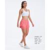 imageStelle Women 2 in 1 Running Shorts High Waisted Athletic Shorts Gym Workout Shorts with Liner Zipper PocketsCoral