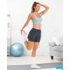 imageStelle Women 2 in 1 Running Shorts High Waisted Athletic Shorts Gym Workout Shorts with Liner Zipper PocketsGrey