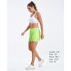 imageStelle Women 2 in 1 Running Shorts High Waisted Athletic Shorts Gym Workout Shorts with Liner Zipper PocketsNeon Yellow