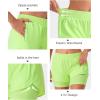 imageStelle Women 2 in 1 Running Shorts High Waisted Athletic Shorts Gym Workout Shorts with Liner Zipper PocketsNeon Yellow
