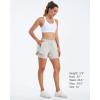 imageStelle Women 2 in 1 Running Shorts High Waisted Athletic Shorts Gym Workout Shorts with Liner Zipper PocketsSandy Grey