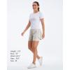 imageStelle Women 2 in 1 Running Shorts High Waisted Athletic Shorts Gym Workout Shorts with Liner Zipper PocketsSandy Grey
