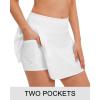 imageStelle Women Tennis Skirt Inner Shorts Pleated Golf Athletic Skorts Pockets High Waisted Workout Running Pickleball SportsWhite